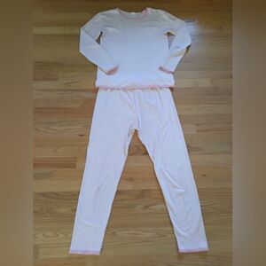Lake Pajamas Pink And White Striped Pajama Set Women's Small